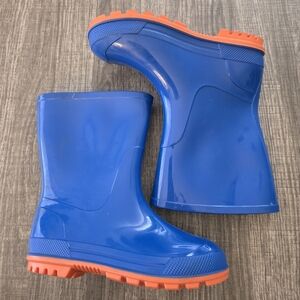 Rainboots Children's Size 9-10 Blue and Orange